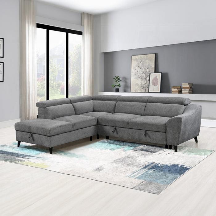 ACME Wrenley Sectional Sofa W/Sleeper & Storage