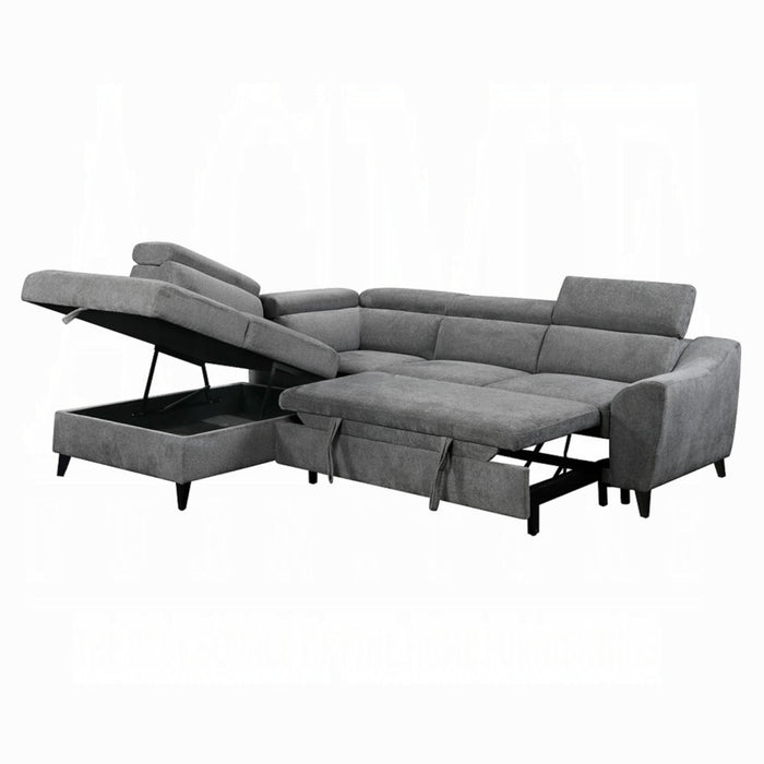 ACME Wrenley Sectional Sofa W/Sleeper & Storage