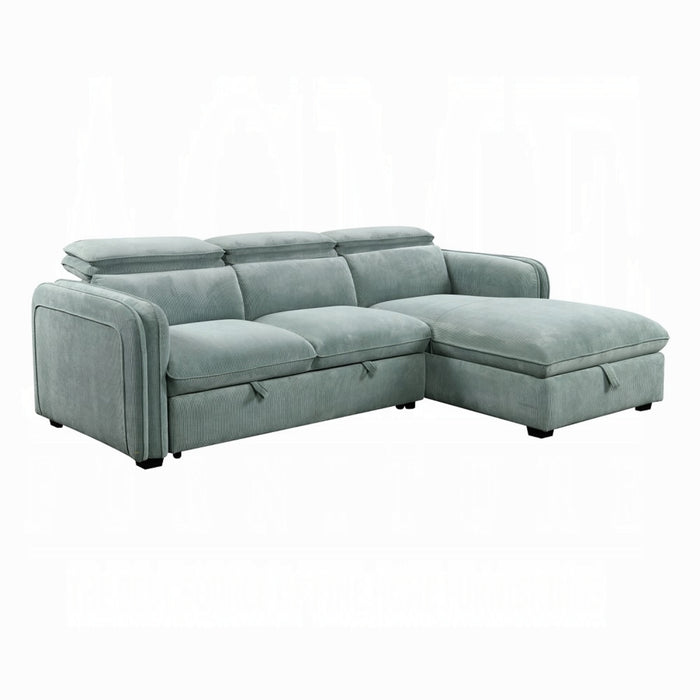 ACME Zavala Sectional Sofa W/Sleeper & Storage