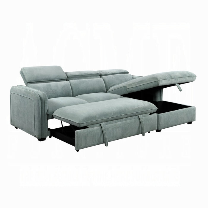 ACME Zavala Sectional Sofa W/Sleeper & Storage