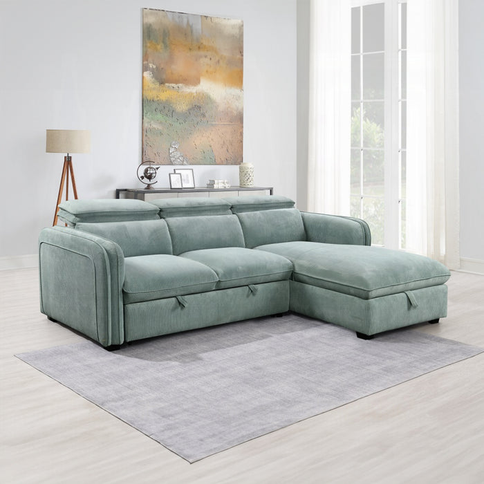 ACME Zavala Sectional Sofa W/Sleeper & Storage