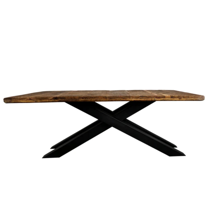 Maxima House Otto Oak Wood Dining Table with Metal Legs