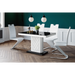 Maxima House Dining Set Iva 7 Pcs. Modern White Glossy Dining Table with 1self-Starting Leaf Plus 6 Chairs - Bed & Sofa Hub